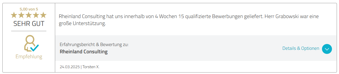 5-Sterne-Bewertung von Torsten X. vom 24. März 2025